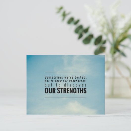 Manchmal werden wir getestet postkarte (Stehend Vorderseite)