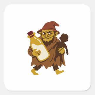 Manci Bottle Quadratischer Aufkleber