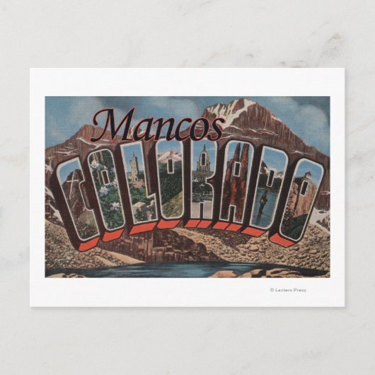 Mancos, Colorado - Große Buchstabenszenen Postkarte (Vorderseite)