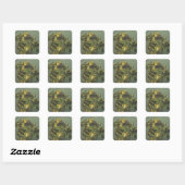 Mand met viooltjes Square Sticker (Blatt)