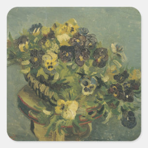 Mand met viooltjes Square Sticker