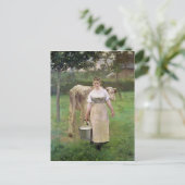 Manda Lametrie, Die Landarbeiterin, 1887 Postkarte (Stehend Vorderseite)