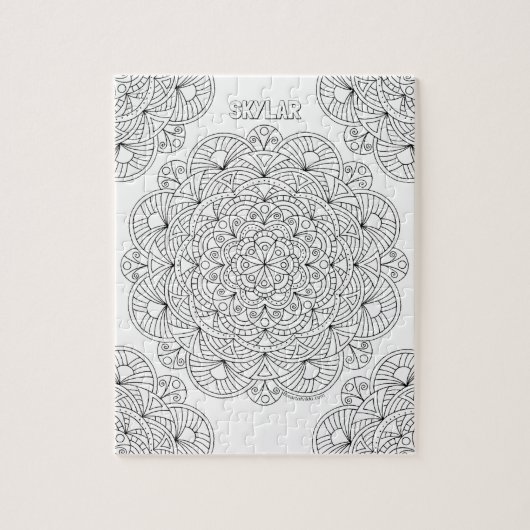 Mandala 010617 Adult Coloring Optional Name Fun Puzzle (Vertikal)