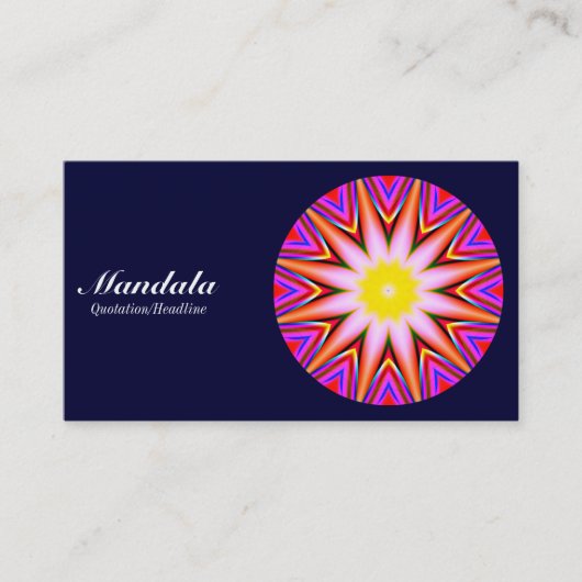 Mandala 03 - Dunkle Marine 000033 Visitenkarte (Vorderseite)