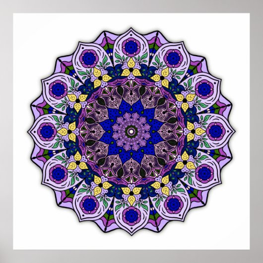 Mandala 12-2 Blueberry - Poster (Vorne)
