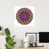 Mandala 12-2 PinkFlower - Poster (Heimbüro)