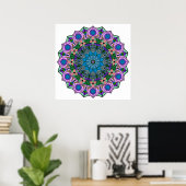 Mandala 12-2 TealRose - Poster (Heimbüro)