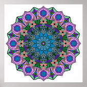Mandala 12-2 TealRose - Poster (Vorne)