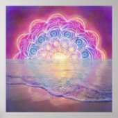 Mandala 12 Sun in Ocean rosa - Poster (Vorne)