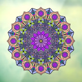 Mandala 12 VioletPeach Pink Green - Fensteraufkleber (Blatt 3)