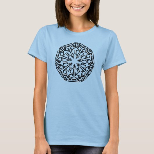 Mandala 1 Black Design T-Shirt (Vorderseite)