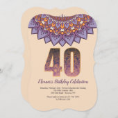 Mandala 40 Einladung (Vorne/Hinten)