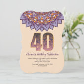 Mandala 40 Einladung (Stehend Vorderseite)