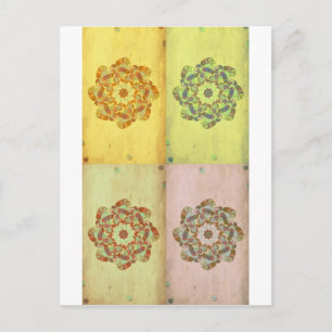 Mandala 4 Quadrat Postkarte