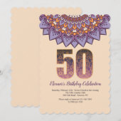 Mandala 50 Einladung (Vorne/Hinten)