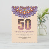 Mandala 50 Einladung (Stehend Vorderseite)