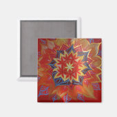 Mandala 5,1 cm Square Magnet (Vorderseite/Rückseite)
