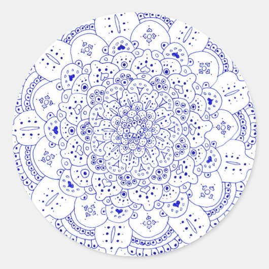 Mandala 5 Round Stickers (Vorderseite)