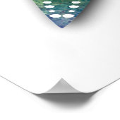 Mandala 8 grüne Blütenblätter auf roten Blume Poster (Ecke)