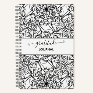 Mandala Abstrakt Adult Coloring White Black Notizblock
