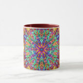 Mandala Abstrakt Splash Fraktal Retro Hippie Tasse (Zentrum)