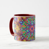 Mandala Abstrakt Splash Fraktal Retro Hippie Tasse (Vorderseite Links)