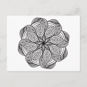 Mandala Abstrakte Schwarz-weiße Minimalfärbung Postkarte (Vorderseite)