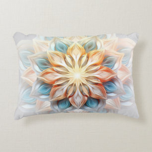 Mandala Abstraktes 3D-Design in warmen Farben Dekokissen