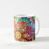 Mandala abstraktes geistiges psychedelisches kaffeetasse (VorderseiteRechts)