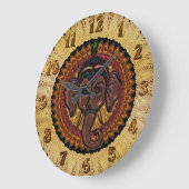 Mandala Adorable Elephant Metallizer Große Wanduhr (Winkel)
