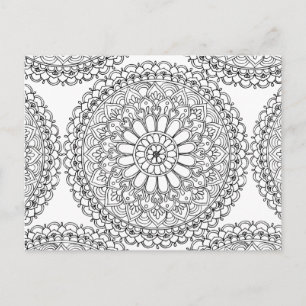 Mandala Adult Coloring Boho Pattern Postkarte