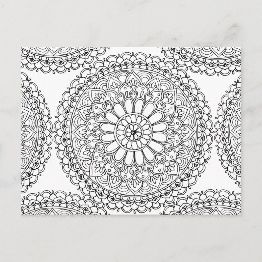 Mandala Adult Coloring Boho Pattern Postkarte (Vorderseite)