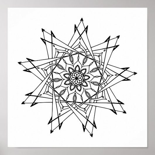 Mandala Adult Coloring Poster (Vorne)