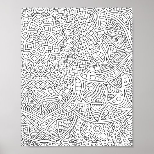 Mandala Adult Coloring Poster (Vorne)