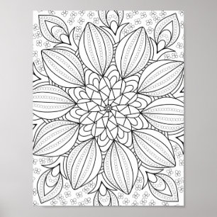 Mandala Adult Farbe der Doodle Farbe Poster