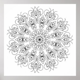 Mandala Adult Farbe der Doodle Farbe Poster