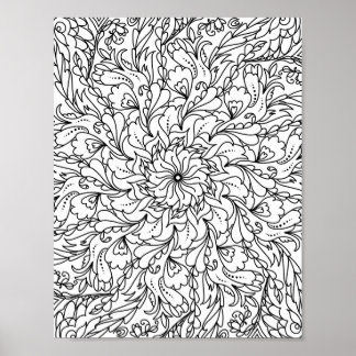Mandala Adult Farbe der Doodle Farbe Poster