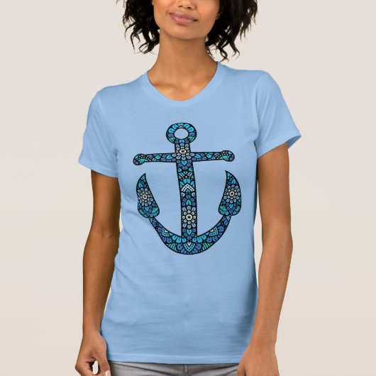 Mandala Anchor Nautical Graphic T-Shirt (Vorderseite)