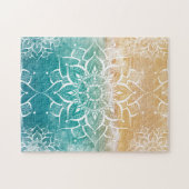 Mandala Aqua Beach Ocean Yoga Zen Puzzle (Horizontal)