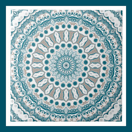 Mandala, Aquamarin an der Küste und Sand Ocean Ins Fliese