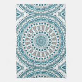 Mandala, Aquamarin an der Küste und Sand Ocean Ins Geschirrtuch (Vertikal)