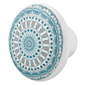 Mandala, Aquamarin an der Küste und Sand Ocean Ins Keramikknauf (Rechts)