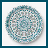 Mandala, Aquamarin an der Küste und Sand Ocean Ins Pappteller