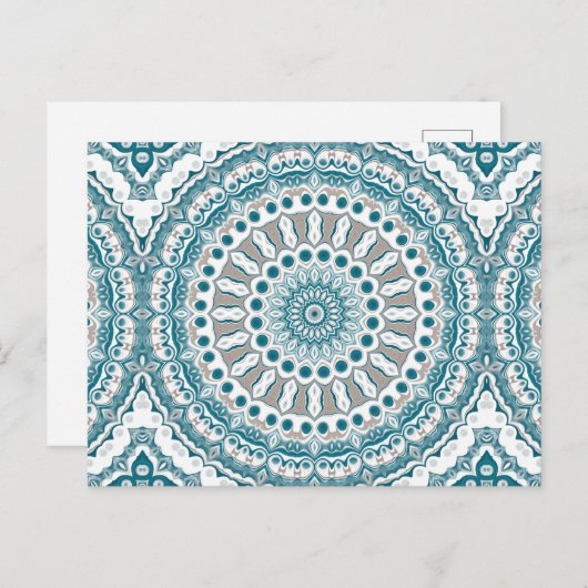 Mandala, Aquamarin an der Küste und Sand Ocean Ins Postkarte (Vorne/Hinten)