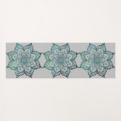 Mandala Aquamarin und Grau Personalisiert Yoga Mat Yogamatte (Rückseite (Horizontal))