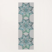 Mandala Aquamarin und Grau Personalisiert Yoga Mat Yogamatte (Rückseite)