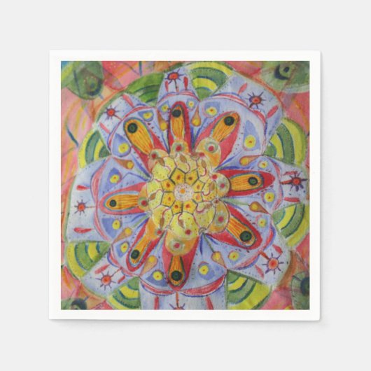 Mandala Aquarellkunst Cocktail Papier Napkins Serviette (Vorderseite)