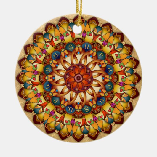 Mandala Ararat V2 Keramik Ornament (Vorne)
