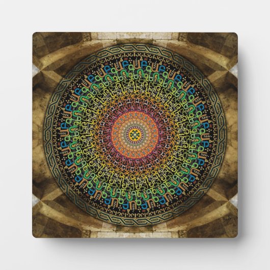 Mandala Armenian Alphabet Plaque mit Easel Fotoplatte (Vorderseite)