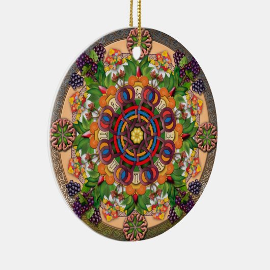 Mandala-armenische Trauben-Verzierung Keramikornament (Rechts)